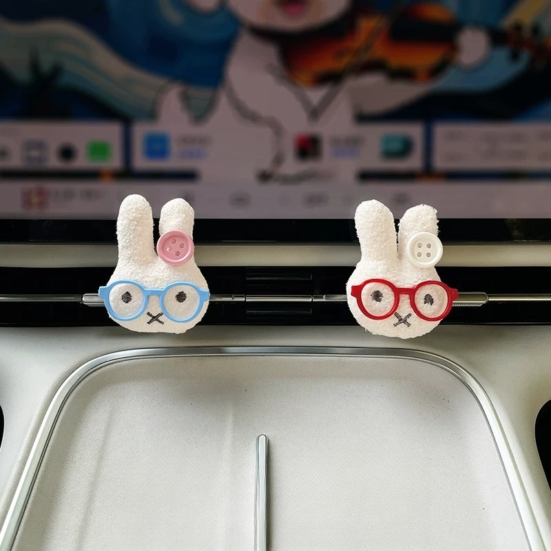 Car Vent Diffuser - Kelinci Lucu dengan Kacamata, Klip Aromaterapi