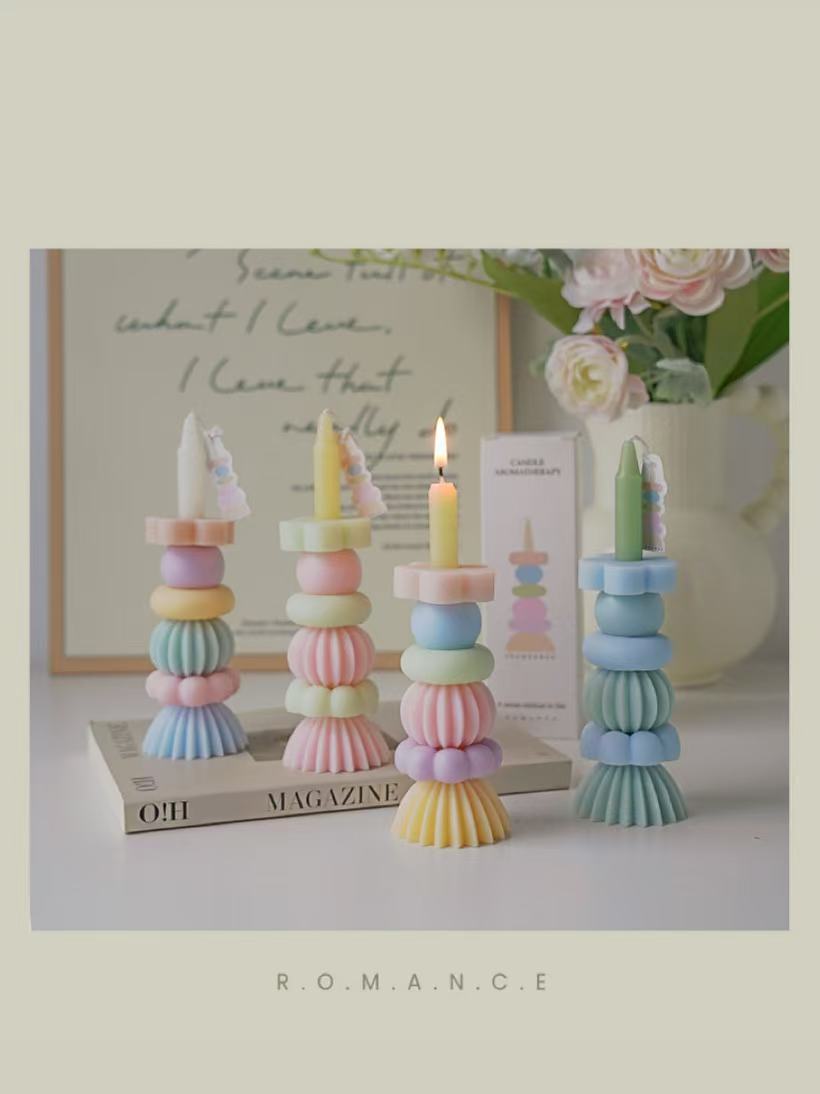 Home Fragrance Aroma - Lilin Aroma Berlapis Geometris Buatan Tangan,